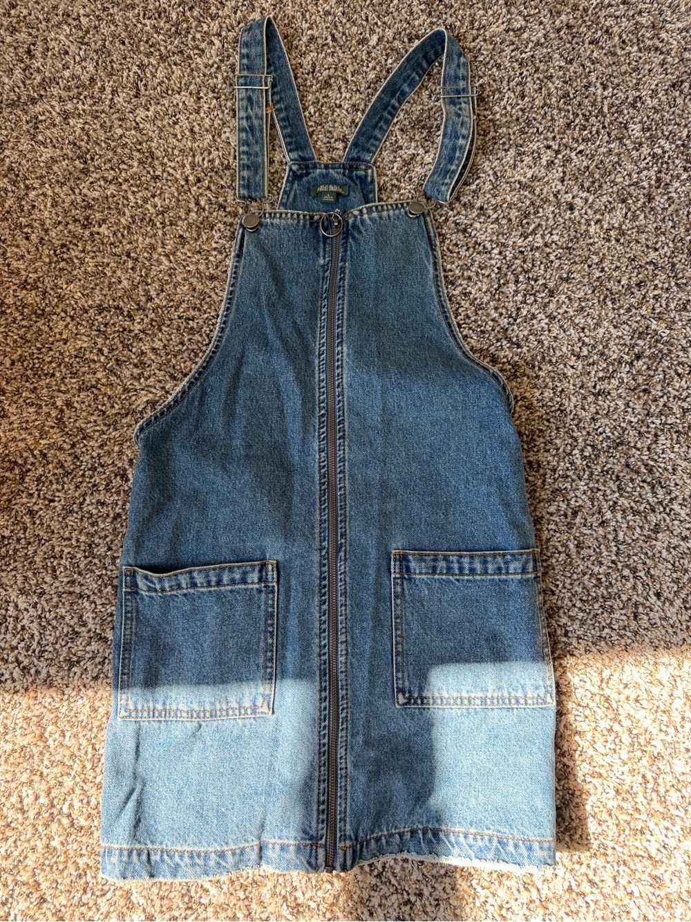 wild fable Blue Denim Zip-Front Overall Dress